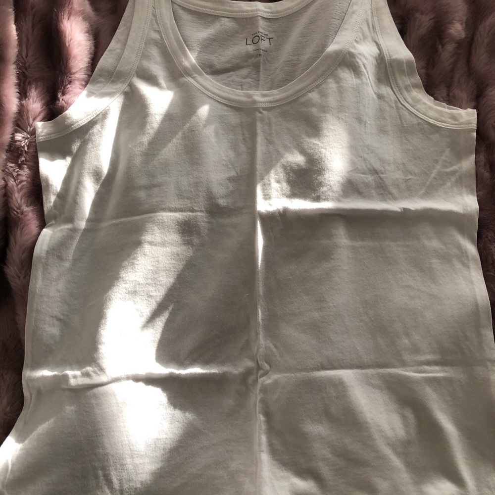 LOFT White Tank Top Sz M